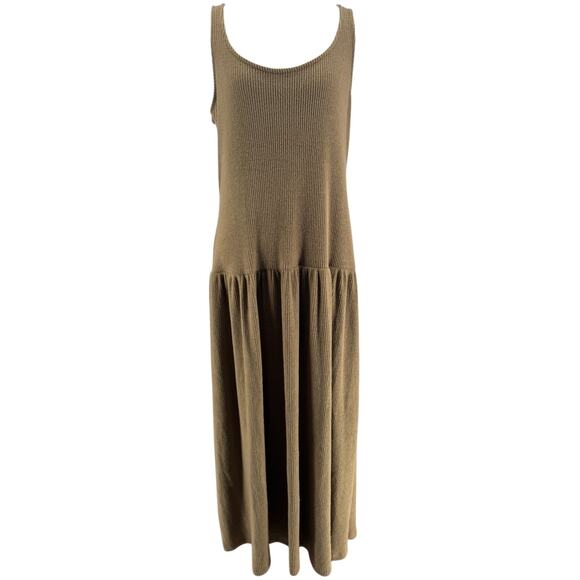 Universal Thread Women's Tan Taupe Ribbed Sleeveless Maxi Dress Size Medium NEW - Picture 1 of 5